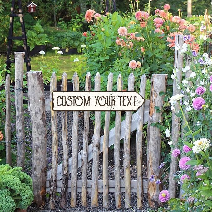 Custom Right Arrow Sign Rustic, Personalized Metal Outdoor Signs,Tin Plates for Outside House,Man Cave,Shop,Bar,Cafe Restaurant,Vintage Aluminum Fade Reistant 18 x 3.5 inch