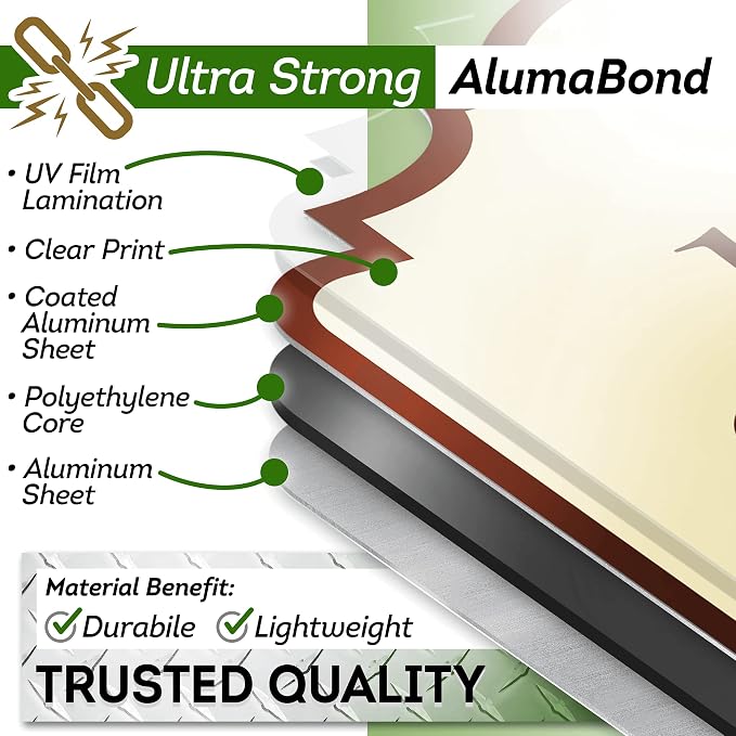 Custom Sign, Customized for Outdoor/Indoor Use, Personalized Designer Style Sign, 12x18 Inch, 24 Colors, Rust-Free Thick AlumaBond - Made by: My Sign Center, USA (Florolex I - Flood)