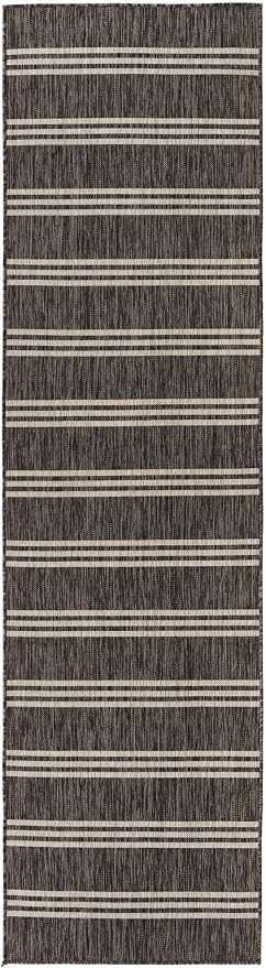 Unique Loom Jill Zarin Outdoor Collection Area Rug - Anguilla (2' 7'' x 10' Runner, Charcoal/ Ivory)