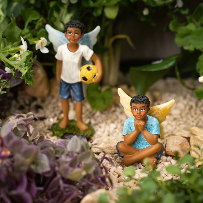 PRETMANNS Fairies for Fairy Garden – Cute Accessories for an Outdoor Miniature Garden – Fairy Figurines Kit - 9 Colorful & Beautifully Crafted Pieces