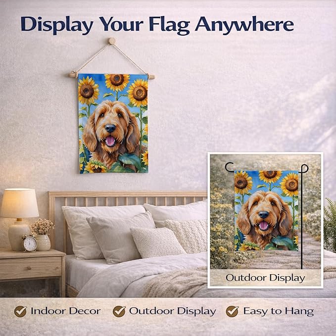 Caroline's Treasures DAC6130GF Otterhound in Sunflowers Garden Flag Mailbox Flag Decorative Yard Flag Banner Outside Patio Artwork Yard Flower Beds, Garden Size, Multicolor
