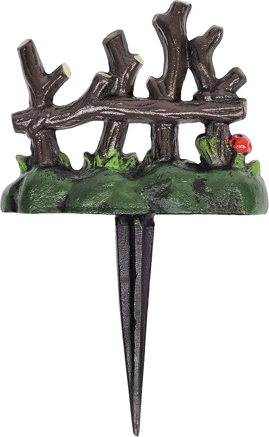 Lulu Decor, 100% Cast Iron Fairy Garden Fence Garden Decor Fairy Garden Accessories (4 Pc)