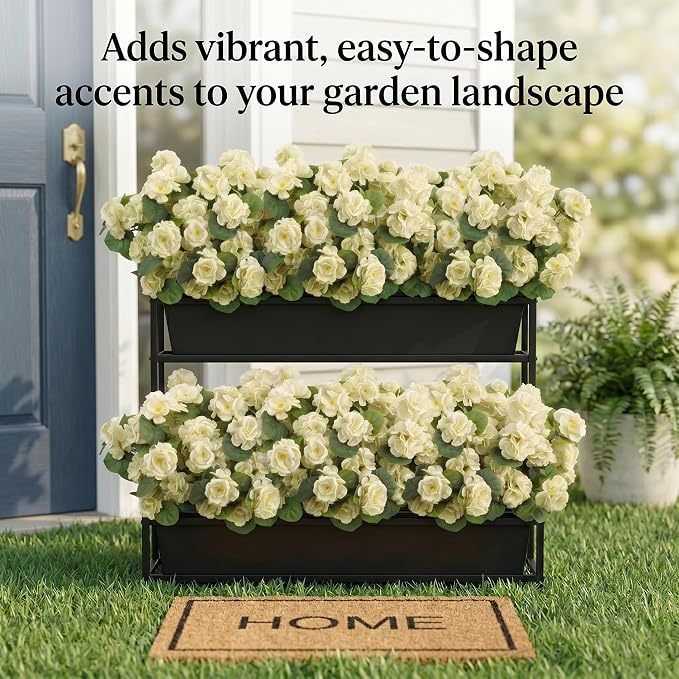 12 Pcs Artificial Geranium Flowers for Outdoor, UV Resistant Geraniums Artificial Flowers Realistic Faux Flowers Outdoor for Planters Outside Porch Garden Decor (15.3", White)