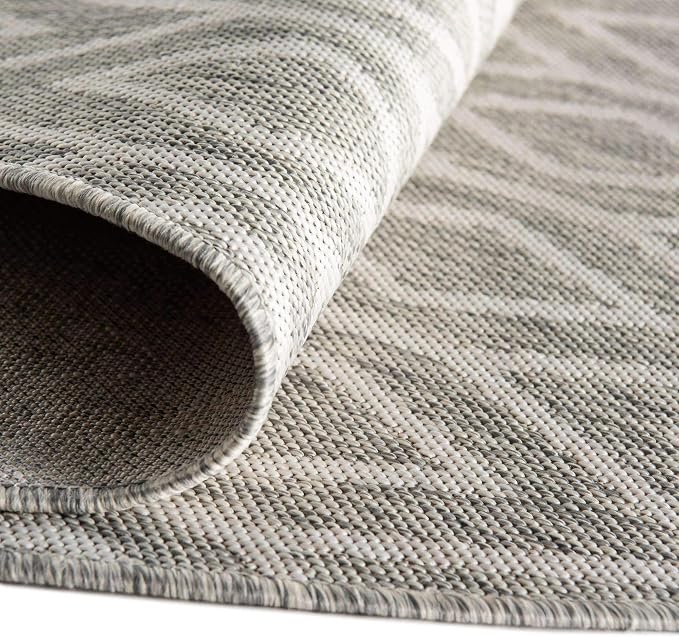 Jill Zarin Outdoor Collection Area Rug - Turks and Caicos (5' 3" x 8' Oval Gray Cream/Cream)