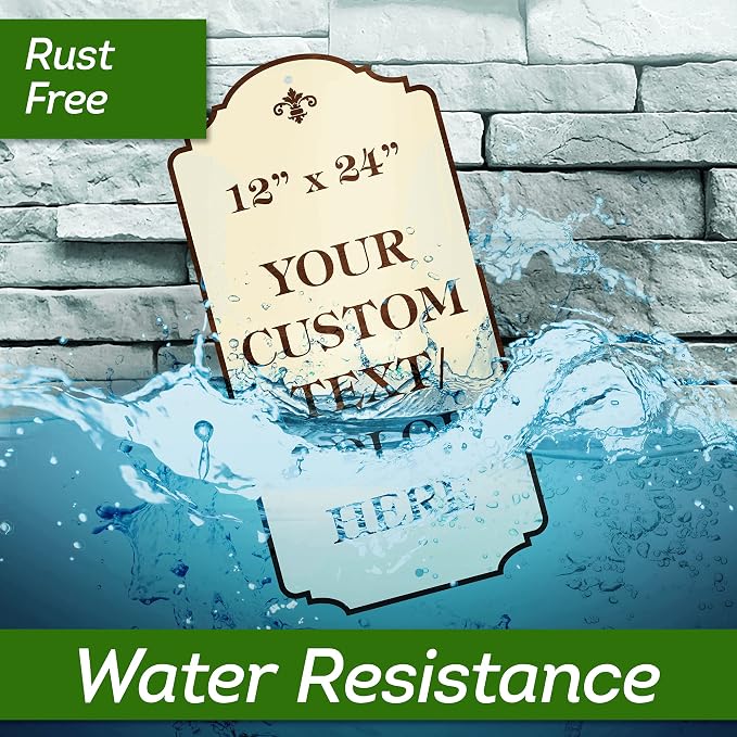 Custom Sign, Customized for Outdoor/Indoor Use, Personalized Designer Style Sign, 12x24 Inch, 24 Colors, Rust-Free Thick AlumaBond - Made by: My Sign Center, USA (Florolex II - Flood)