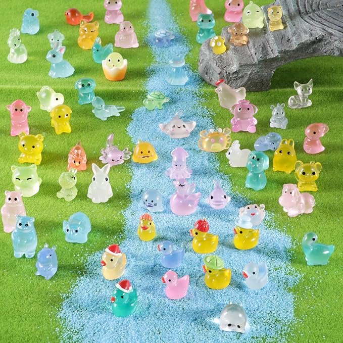 300 Mini Resin Animals Styles Variety Tiny Animals Figures Miniature Little Small Animal Figurines Bulk for Micro Fairy Garden Landscape Accessories Hide Crafts Decor Aquarium