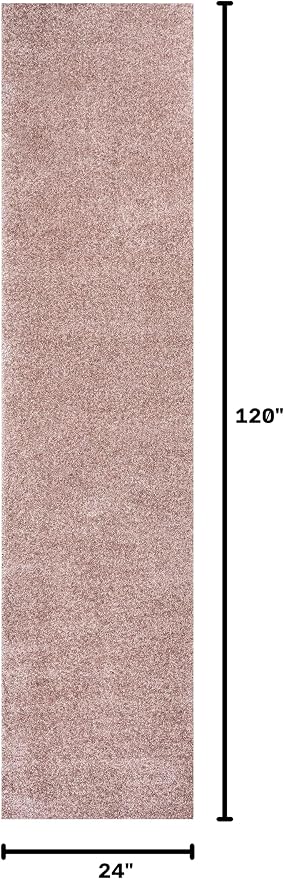 JONATHAN Y Haze Solid Low-Pile Pink Runner Rug 2x10, Coastal,Bohemian,Minimalist,Classic, Easy-Cleaning for Living Room,Bedroom,Kitchen,Pet Friendly,Non-Shedding (SEU100P-210)