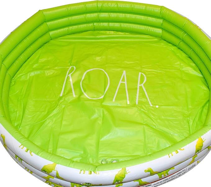 Rae Dunn x CocoNut Float Mini Pool with Dinosaur Graphics, Roar Theme | Inflatable swimming pool for kids, splash design, easy setup, great backyard fun, durable, perfect for summer parties