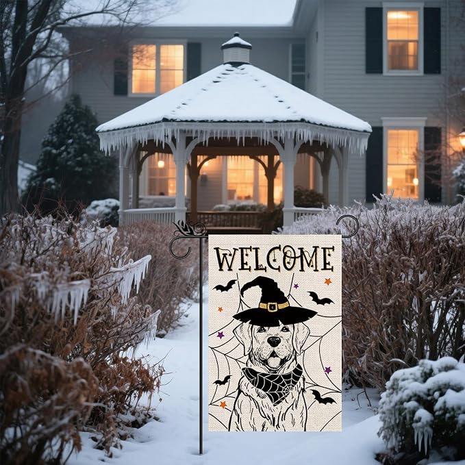Seasonal Garden Flags Labrador Retriever Dog Flags Double Sided Flags Set of 11 Holiday Farmhouse Indoor Outdoor Yard Lawn Christmas Gifts Decorations 12.5x18 Inch