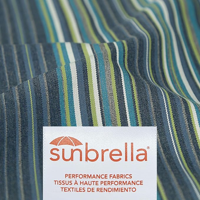 Unimatta Sunbrella Decorative Outdoor Water Repellent Throw Pillows with Inserts, Set of 4, 20" x12" Pillows for Patio, Backyard, Bed, Couch, and Patio Furniture, Beach Stripe Lagoon