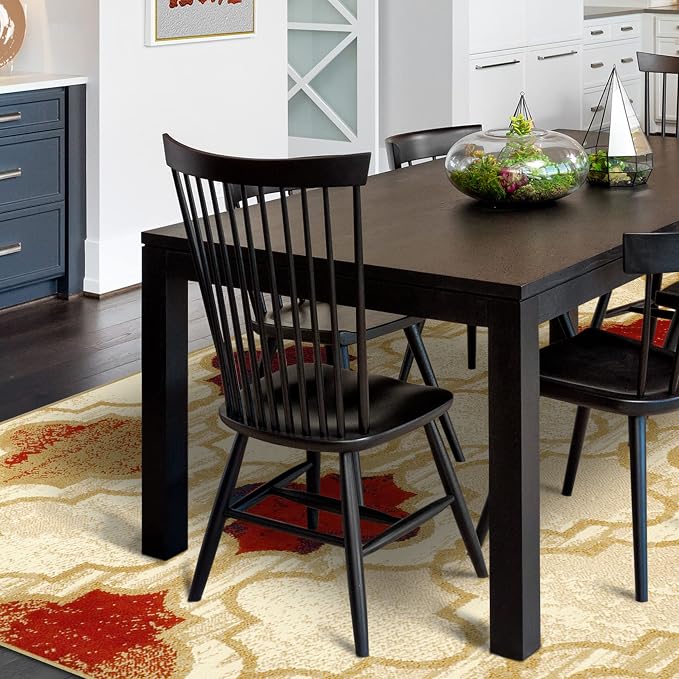 SUPERIOR Modern Indoor Area Rug, Non Slip Rug, 8'x10', Beige | Geometric Design Floor Décor, Easy Care High Traffic Areas Living Dining Room, Bedroom, Office, Entryway, Viking Collection