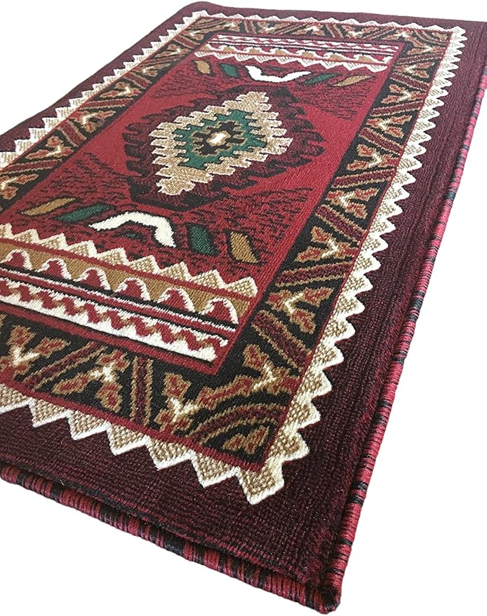 YHSF South West Native American Area Tribal Rug - Red, 2' x 3'4" | Easy-Clean, Soft & Durable Tribal Rug for Living Room, Bedroom, Kitchen & More - Stain-Proof Runner for Home Decor
