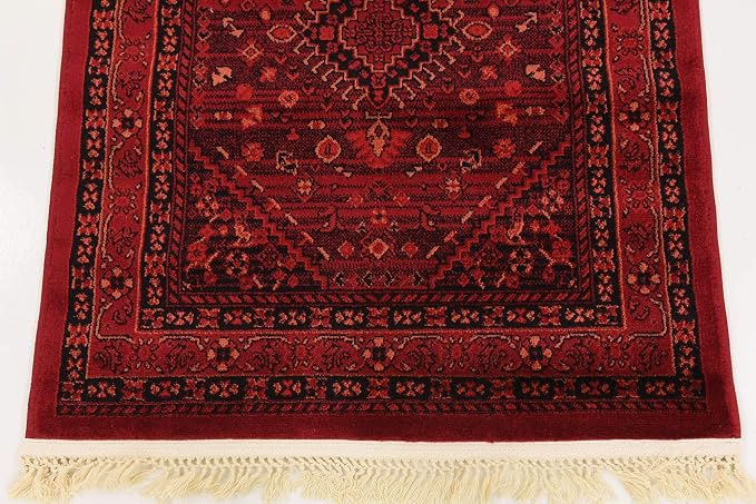 Unique Loom Tekke Collection Area Rug - Sheibani (2' 7" x 10' Runner, Red/ Black)