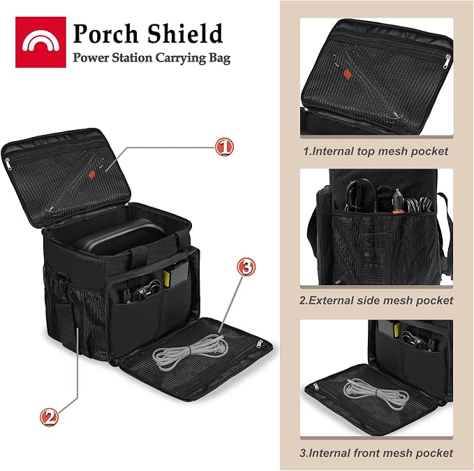 Porch Shield Portable Power Station Carrying Storage Bag for Jackery Solar Generator Explorer 160 240 300