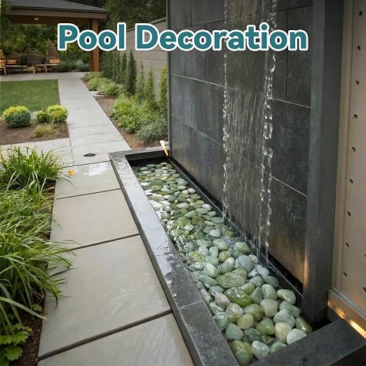 20lbs Jade Pebbles for Indoor Plants, 2-3 Inch Plant Rocks for Pots Indoor, Decorative Garden Rocks Outdoor Landscaping, Polished Natural Stone for Walkways, Yard, Vases, Crafts