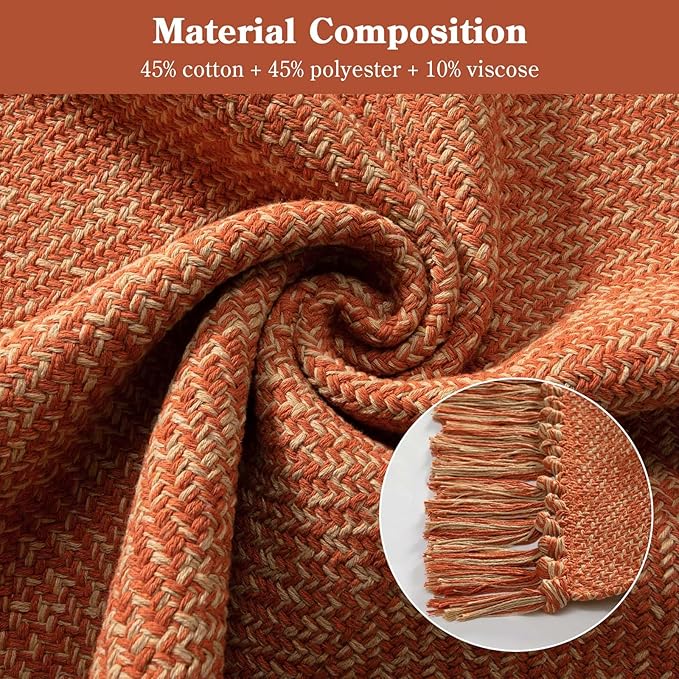 2' x 6' Fall Kitchen Runner Rug, Farmhouse Washable Bathroom Mat | Hand-Woven Hallway Runner Rugs, Reversible Braided Bedroom Carpet for Laundry Room, Entryway, Patio, Terracotta Fall Decor