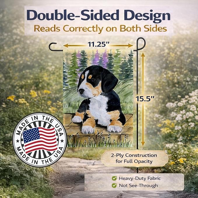 Caroline's Treasures SS8132GF Entlebucher Mountain Dog Garden Flag Mailbox Flag Decorative Yard Flag Banner Outside Patio Artwork Yard Flower Beds, Garden Size, Multicolor
