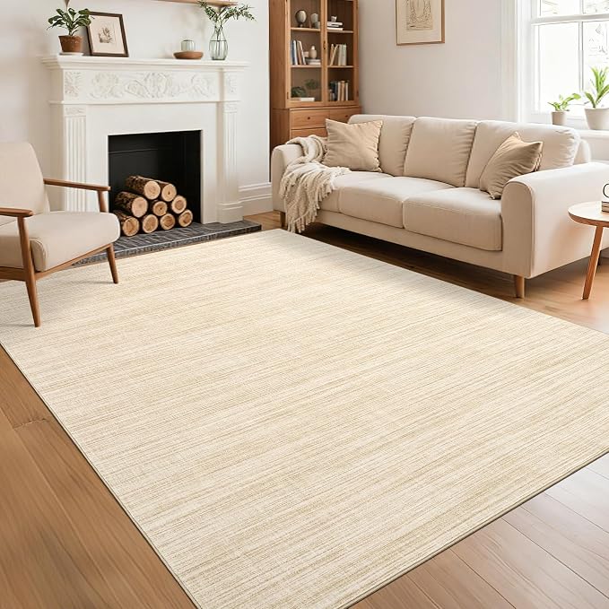 Garvee Kids Rugs for Bedroom 9x12 Washable Rug Non Slip Non Shedding Solid Color Floor Cover Carpet Stain Resistant Low Pile Throw Rug Foldable Thin Contemporary Mat for Dining Room Living Room, Camel | Neutral Solid Color Non Slip Stain Resistant Low ...