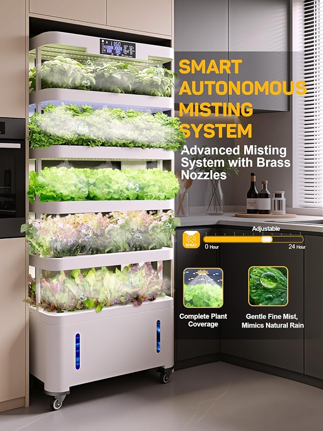 Large Hydroponics Growing System,148 Pod Vertical Indoor Garden Tower | hydroponic tower, Full-Spectrum Grow Lights, Ultra-Quiet Pump, Dual Water Tanks, 30-Day Self-Managed for Home & Commercial