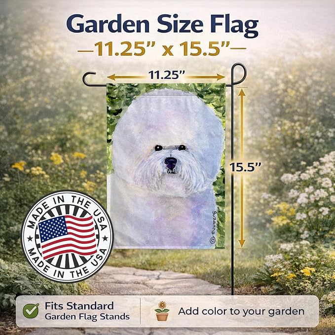 Caroline's Treasures SS8919GF Bichon Frise Garden Flag Mailbox Flag Decorative Yard Flag Banner Outside Patio Artwork Yard Flower Beds, Garden Size, Multicolor