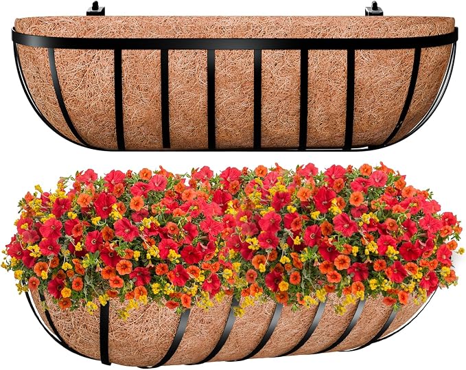 ZeeDix 24 Inch Railing Planter Box 2 Pack