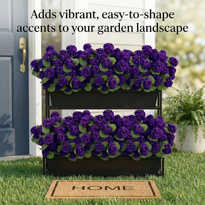 24 Pcs Artificial Geranium Flowers for Outdoor, UV Resistant Geraniums Artificial Flowers Realistic Faux Flowers Outdoor for Planters Outside Porch Garden Decor (15.3", Purple)