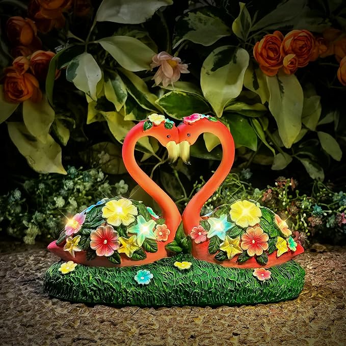 Solar Flamingo Garden Decor Statue, Outdoor Funny Solar Light Decoration for Yard, Patio, Lawn, Unique Housewarming, Birthday Gift for Women, Mom, Grandma