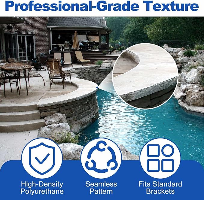 1 Pcs Concrete Texture Roller Stamp, Stone Pattern Decorative Cement Roller for Driveway Patio Walkway, Professional Concrete Imprint Tool for DIY Landscaping & Masonry (8.5" X 2-5/8")