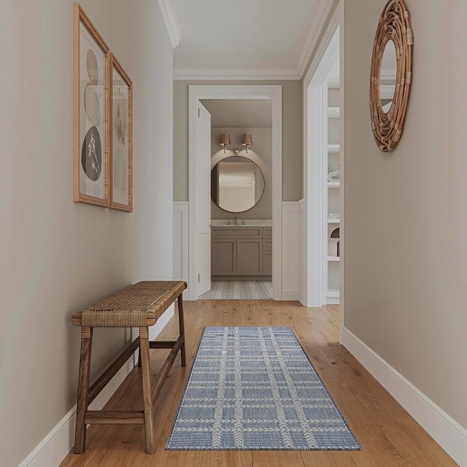 Nourison Home Horizon Indoor/Outdoor Navy 2'2" x 8' Area Rug - Easy Clean, Non Shedding, Bed Room, Living Room, Dining Room, Kitchen (8' Runner)