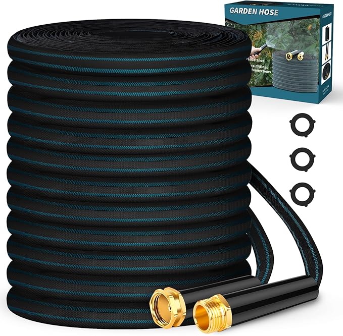 CXEZSIK Garden Hose, Lightweight, Non-Expanding, Leak-Proof Metal Connector, No-Knot No-Tangle, Easy to Store and Carry, Wear-Resistant, 3/4GHT Flexible Water Hose, Hose for Yard, Garden, Outdoor