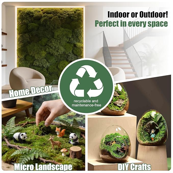 Bupelo Fake Moss Rug Artificial Moss 19.7" x 39.4" Faux Moss for Crafts Like Fairy Garden Accessories, Plants Indoor, DIY Enchanted Forest Decor, Wedding Table Runner Party Decorations (50x100cm)