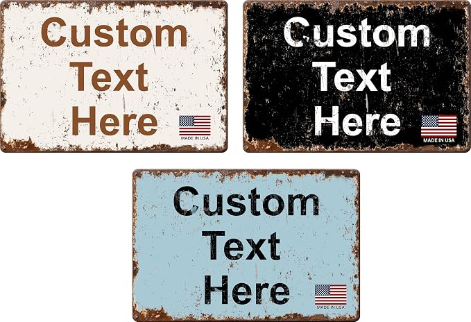 Custom Rustic Street Signs Personalized, Door, Porch Sign, Delivery For Outside Or Inside Use. Our Metal Custom Signs Are UV Printed .040 Solid Aluminum. Home Office Yard 10x7 Rustic