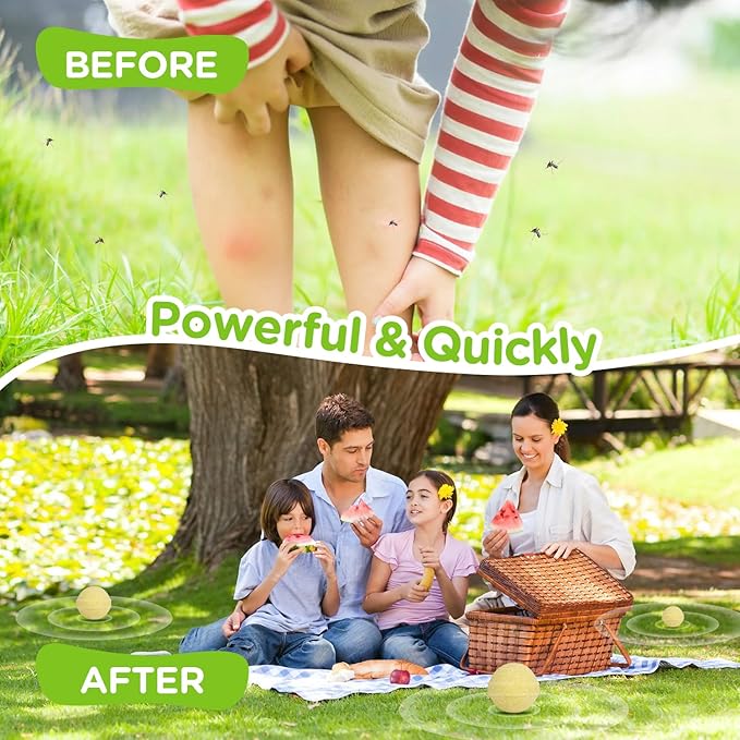 12 Pack Mosquito Repellent, Mosquito Repellent Outdoor Patio Powerful, Mosquites Deterrent for Yard, Camping,Hiking, Picnicking Child&Pets Friendly