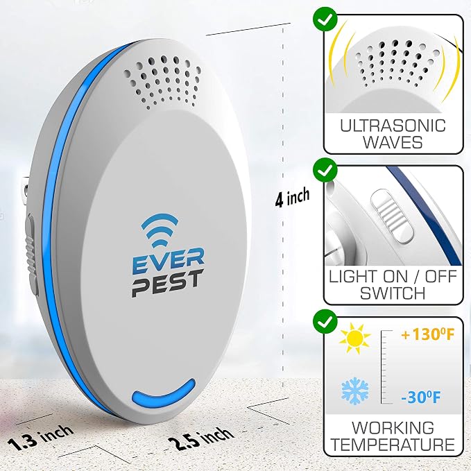 Ultrasonic Pest Repeller (2-Pack) Plug in Flea Rat Roach Mosquito Cockroaches Rodent Spider Scorpion Fruit Fly Insect