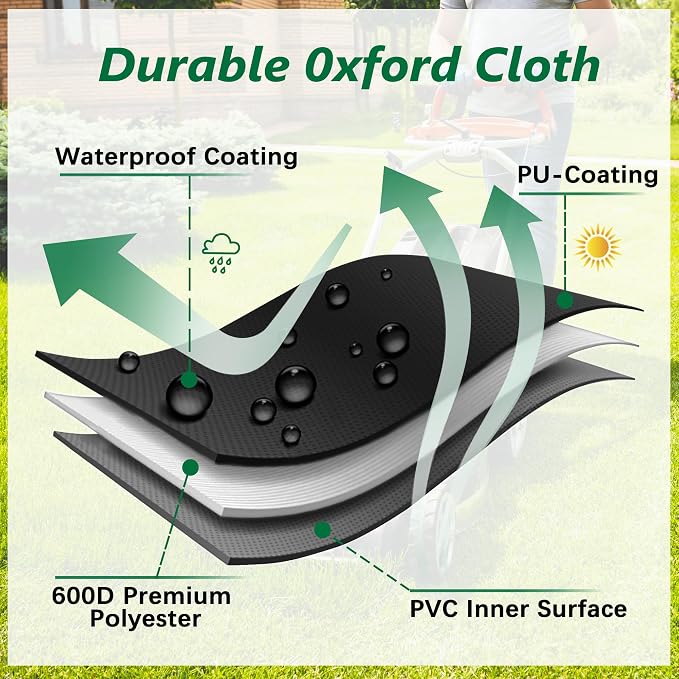 Himal Outdoors Zero Turn Mower Cover, Heavy Duty 600D to 60" | Water-Resistant Coating,Polyester Oxford, UV Protection, Universal Fit, Drawstring & Cover Storage Bag, Mower Protector