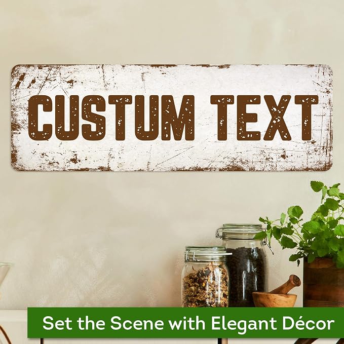 Custom Sign, Custom Street Sign, 11 Font Colors, 13 Font Styles, 4 Hole Options, 22 Sizes, 6x18 Inches, Rust Free DiBound, Fade Resistant, Made in USA by My Sign Center (Rustic)