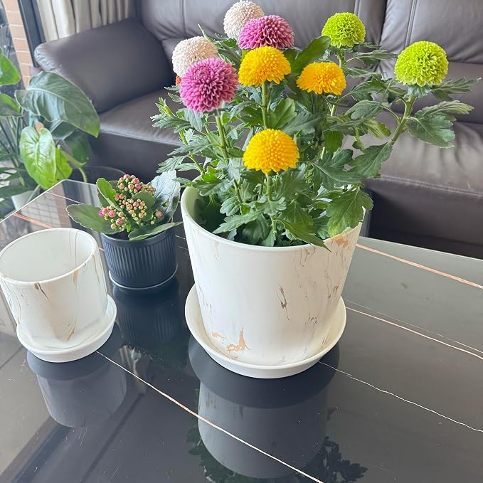 Ceramic Plant Saucer Tray 2 Pcs 3 4 Inch Blue, 4.2" OD x3.5 ID x0.7 Deep| Round Sturdy Heavy Duty Glazed Bevel Planter Drip Flower pots with Catch Basin for Indoor Outdoor Plants(3" Blue)