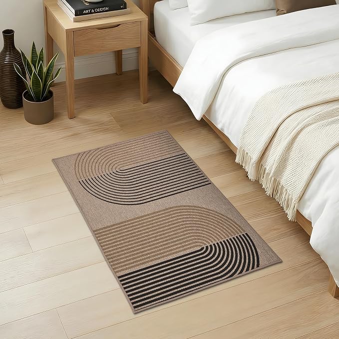 GarveeHome Modern Rainbow Easy Jute Rug, 2x3 Entryway Rug - Non-Slip Indoor Outdoor Doormat, Washable & Non-Shedding for Front Door, Kitchen, Farmhouse Porch
