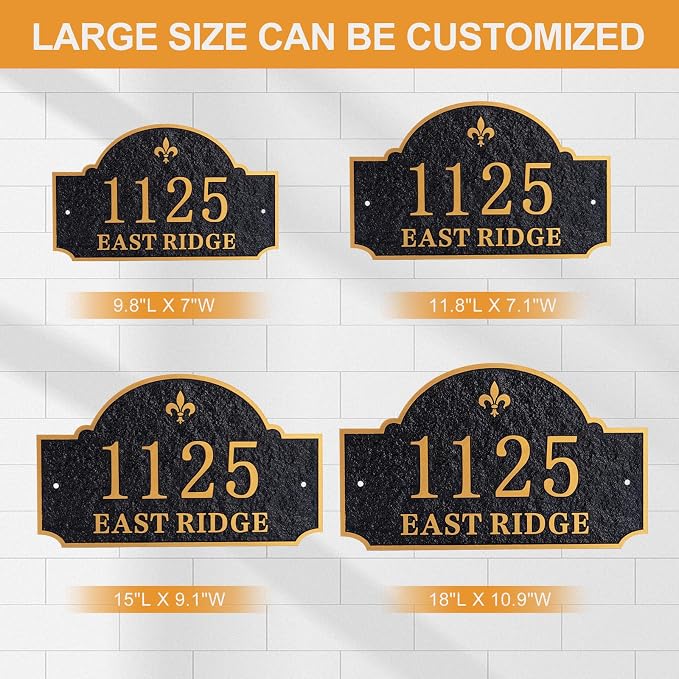 Personalized Address Plaque,Custom Address Sign for House,Home,Street, Yard, Garden,Apartment,Hotel,Office,Driveway Outside House Number Sign,STYLE 2