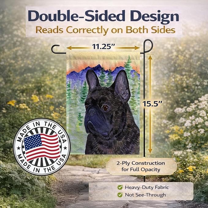 Caroline's Treasures SS8257GF French Bulldog Garden Flag Mailbox Flag Decorative Yard Flag Banner Outside Patio Artwork Yard Flower Beds, Garden Size, Multicolor