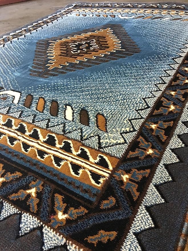 YHSF South West Native American Area Tribal Rug - Brown, 3' 10" x 5' 2" | Easy-Clean, Soft & Durable Tribal Rug for Living Room, Bedroom, Kitchen & More - Stain-Proof Runner for Home Decor