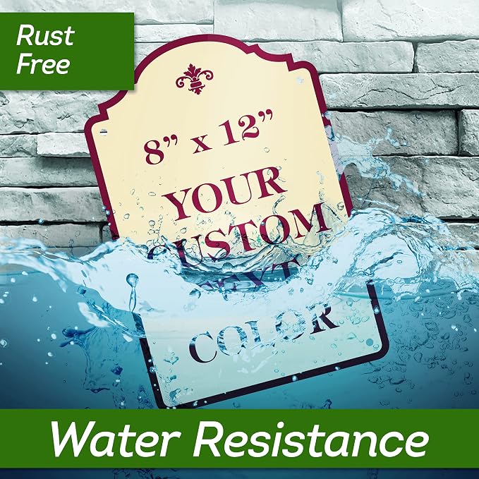 Custom Sign, Customized for Outdoor/Indoor Use, Personalized Designer Style Sign, 8x12 Inch, 24 Colors, Rust-Free Thick AlumaBond - Made by: My Sign Center, USA (Florolex I - Flood)