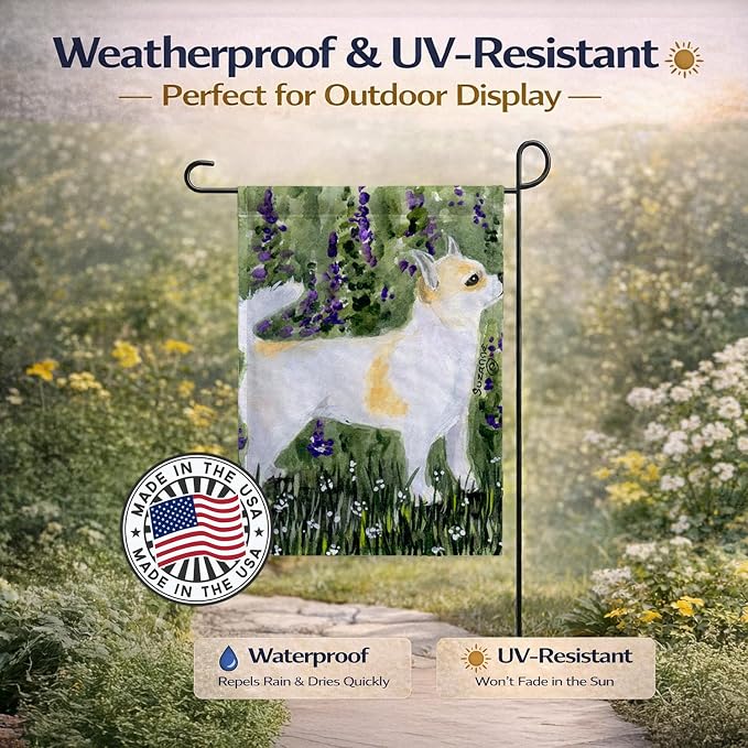 Caroline's Treasures SS8952GF Chihuahua Garden Flag Mailbox Flag Decorative Yard Flag Banner Outside Patio Artwork Yard Flower Beds, Garden Size, Multicolor