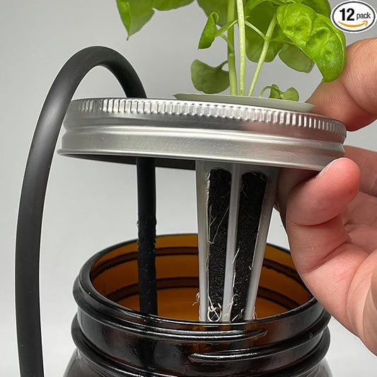 ZXYPRO® Improved Airline Kratky Lid Kit, Fits Wide-Mouth Canning Jar, Pumps Air into up to 4 Wide-Mouth Kratky Jars, Robust Pump And All Tubing And Connectors Included