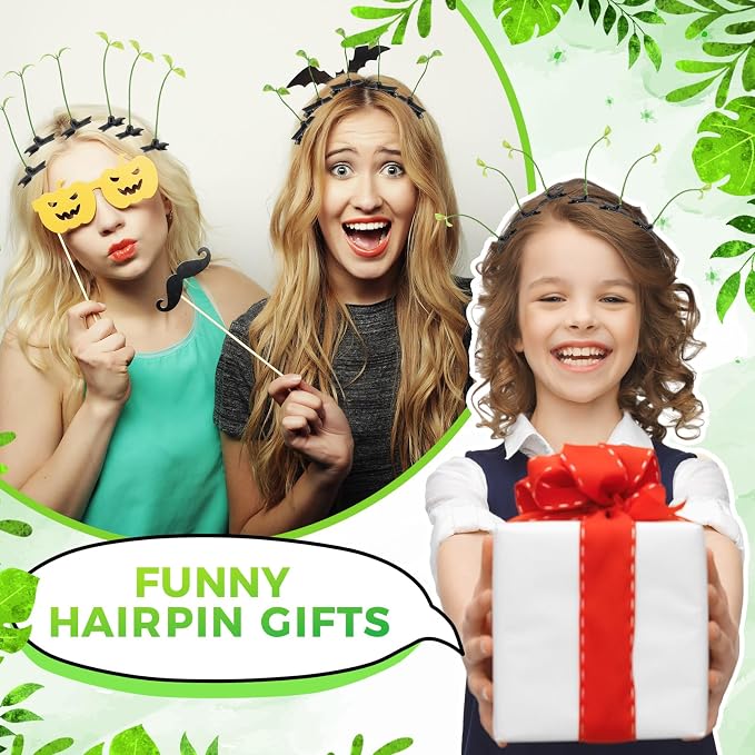 Tigeen 100 Pieces Bean Sprout Hair Clip Funny Plant Hairpins Grass Flower Butterfly Mushroom Hair Accessories (Classic Style)