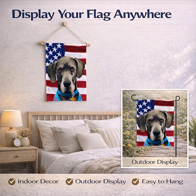 Caroline's Treasures CK6546GF Great Dane Dog American Flag Garden Flag Mailbox Flag Decorative Yard Flag Banner Outside Patio Artwork Yard Flower Beds, Garden Size, Multicolor