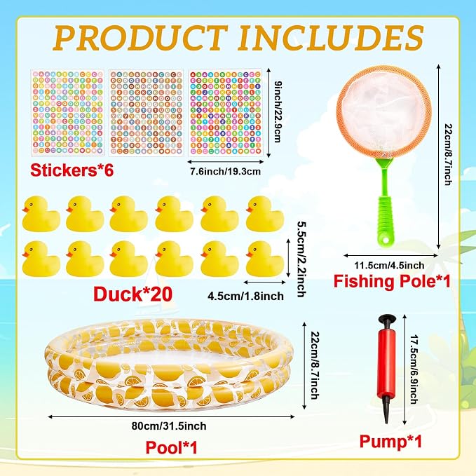 gisgfim Duck Letter Number Matching Game Back to School for 20 Plastic Ducks Summer Pond Pool Game Fun Memory Games Water Outdoor for Birthday Party Carnival Activity