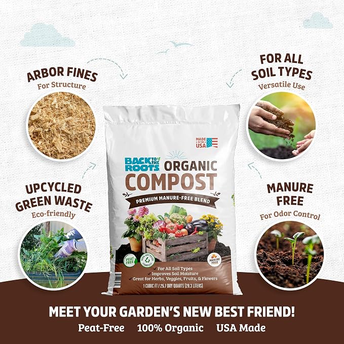 Back to the Roots 25.7qt (1 Cubic ft) Organic Premium Compost