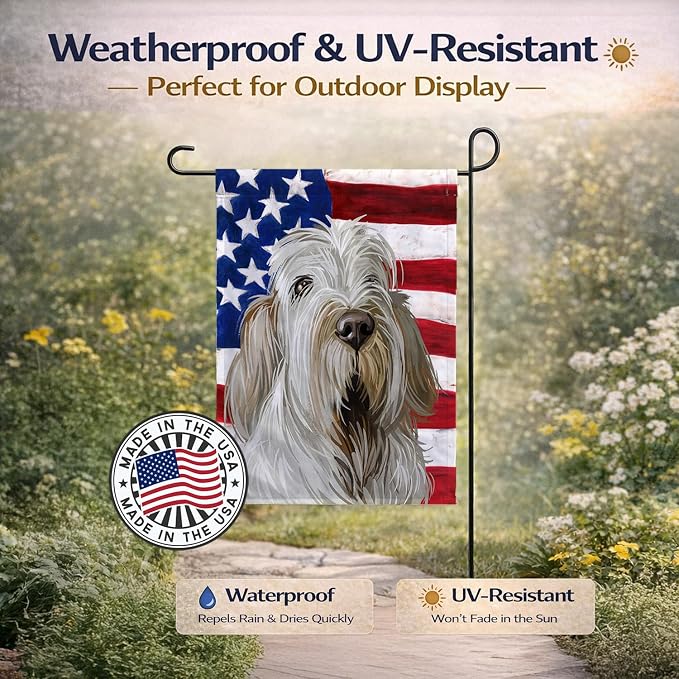 Caroline's Treasures CK6720GF Spinone Italiano Dog American Flag Garden Flag Mailbox Flag Decorative Yard Flag Banner Outside Patio Artwork Yard Flower Beds, Garden Size, Multicolor