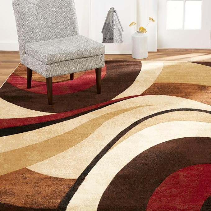 Home Dynamix Tribeca Slade Contemporary Abstract Area Rug, Brown/Red, 18.9"x31.5"